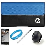 Blue & Black Portola Executive Leather Holster Carrying Case with Fixed Bel ....