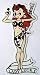 2 Decals of Long Legs Lady Luck Hot Rod Car Stickers