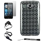 Clear Smooth Durable TPU Skin with Argyle Texture Design Protector / Silico ....