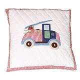 Fire Truck Quilted Pillow