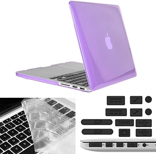 Mac Bags &amp; Covers, ENKAY Hat-Prince 3 in 1 Crystal Hard Shell Plastic Protective Case with Keyboard Guard &amp;PortDust Plug for Macbook Pro Retina 13.3 inch ( Color : Purple )
