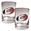 Carolina Hurricanes NHL 2pc Rocks Glass Set - Primary Logo by Great American Products