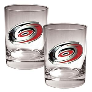 NHL Carolina Hurricanes Two Piece Rocks Glass Set - Primary Logo