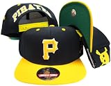Pittsburgh Pirates Black/Yellow Two Tone Plastic Snapback Adjustable Snap Back Hat / Cap