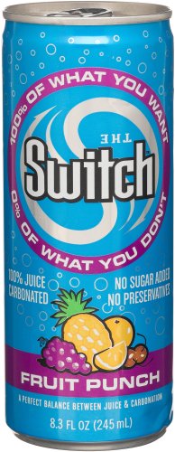 The Switch Carbonated Juice, Fruit Punch, 8.3-Ounce Cans (Pack of 24)