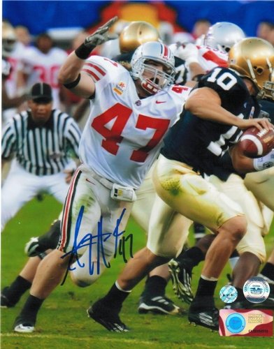 AJ Hawk Autographed/Hand Signed Ohio State Buckeyes 8x10 Photo
