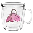 Bowling in Pink 12 oz Insulated Coffee Mug, Clear