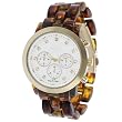 GP Designs Women's Rhinestone-accented Mother of Pearl Link Watch
