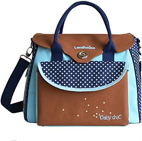 Landhouse Dot Designer Baby Diaper Bag Blue