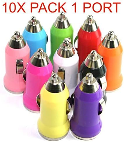 LuckyTECH MINI CAR Charger Adapter for iPHONE 6 5 4 4S iPOD iPad mini Touch Nano Samsung Galaxy S2 S3 i9100 i9300 Note II N7100 Note N7000 i9220 (10x MIX COLORS)