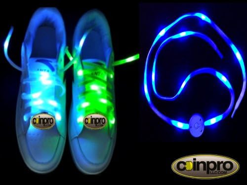 BLUE LED SHOELACES /Rave Cloths Gear/ glow lights/ Light up laces/3 Cool Modes!