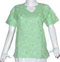 Womens Fashion Cotton Short Sleeve Top Blouse Chikan Embroidery Size S (ctop334)