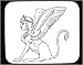 Mouse Pad with black and white, Greece, mythology, Europe, art, wings, civilization, statue, stone, ancient, chimera