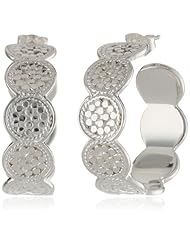 Anna Beck Designs "Gili" Sterling Silver Wire Rimmed Disk Hoop Earrings