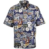 Reyn Spooner Milwaukee Brewers Navy Blue Hawaiian MLB Scenic Button-up T-shirt