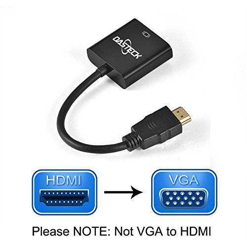 HDMI to VGA Adapter, Dasteck 1080P HDMI Male to VGA Female Video Converter Adapter Cable for PC Laptop HDTV Projectors and other HDMI input Devices