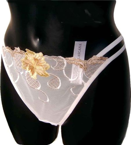 Lascana transparenter Damen String Tanga Spitze Stickerei 36/38