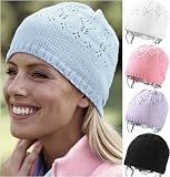 D&J Pink Pointelle Chenille Beanie