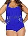 Papaya Wear Women's Retro High Waist Braided Fringe Top Bikini Swimwear Plus Size