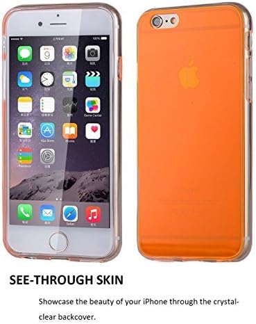 iPhone 6 Plus Case iPhone 6S Plus Case, Scratch Resistant, Clambo Crystal Series Clear iPhone 6 Plus Case Clear iPhone 6S Plus Case Gem Orange 5.5 inch Hybrid Bumper Case for iPhone 6 Plus iPhone 6S Plus Case Clear (Neon Orange)