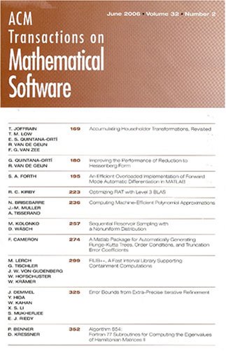 Acm Transactions on Mathematical Software