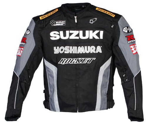 Joe Rocket Suzuki Replica Supersport Mens Motorcycle Jacket Black/Gunmetal/Silver M