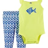 カーターズ Carter's ロンパース ボディスーツ ノースリーブ 綿60% ポリエステル40% & パンツ 綿100% 2点セット 2-Piece Bodysuit & Pant Set NB (