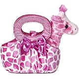 Aurora World Fancy Pals Plush Toy Pet Carrier, Giraffe Jungle Pop