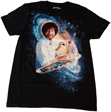 Bob Ross No Mistakes Just Happy Accidents Graphic T-Shirt Men Sizes (L, Black)