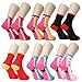 Angelina Monster-Heel Cotton Crew Socks, 6-Pair, Assorted Color Pack.