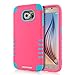S6 case, Pasonomi® 3-piece 3 in 1 Combo Hybrid Defender High Impact Body Armor Hard Pc & Silicone Case Protective Cover for Samsung Galaxy S6 (Hot Pink)