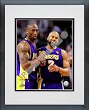 Kobe Bryant and Derek Fisher Los Angeles Lakers - NBA Framed and Matted Photo - 2010 NBA Finals Celebration - 8x10 Photo