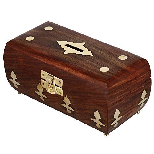 Antique design handcrafted box in wood money bank for a…