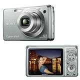 Sony W-Serie DSC-W210G Digitalkamera (12 Megapixel, 4-fach opt. Zoom, 6,9 cm (2,7 Zoll) Display, Bildstabilisator) Gr�n - 
