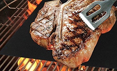 Jonebel BBQ Grill Mat Heavy Duty Set of 2 Non Stick Grilling Mats Perfect for Outdoor and Indoor Baking Burgers, Hot Dogs, Steaks, Vegetables &amp; More!