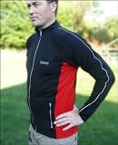 51%2Bi HqcTrL. SL160  Soft Shell Thermal Cycle Jersey with hi viz stripe   Black/Red   MENS