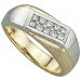 0.33 Ct.T.W. Round Brilliant Cut Diamonds, Two Tone 14Kt. Gold. Two Tone Men's Diamond Ring
