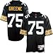 Reebok NFL Equipment Pittsburgh Steelers #75 Joe Greene Black Tackle Twill Throwback Football Jersey