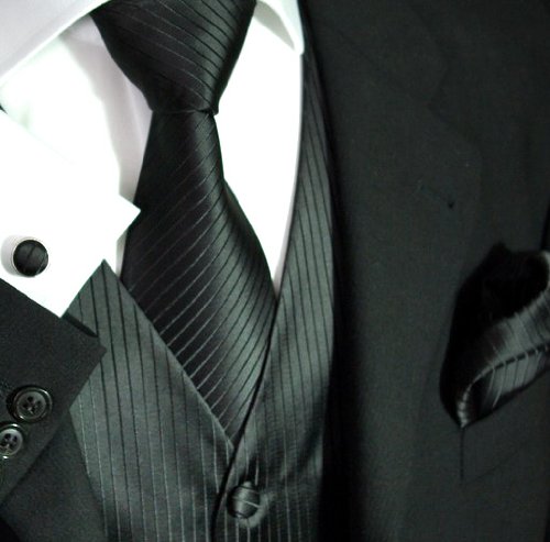 Paul Malone wedding waistcoat Set black 5pcs 