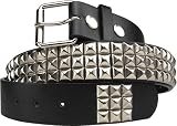 Black Punk Studded Leather Snap On Belt