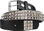Black Punk Studded Leather Snap On Belt - XXXL (46"-48")