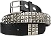 Black Punk Studded Leather Snap on Belt L (36"-38")