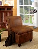 Rustic Brown Microfiber With Storage Accent Chair
