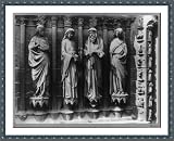 Historic Print (L): 4 statues from the great portal, Reims Cathedral