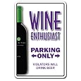 WINE ENTHUSIAST ~Sign glass glasses vino drinker cellar Sale
