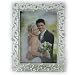 Lawrence Frames 5 by 7-Inch Silver Plated Metal Picture Frame, Open Heart Design with Crystals and Ivory Enamel
