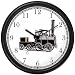 Antique Steam Engine or Locomotive Train (Tom Thumb - Peter Cooper) Wall Clock by WatchBuddy Timepieces (Black Frame)