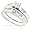 7/8ctw Princess Cut Diamond Wedding Ring Set in 14k White Gold (HI/I1) - Size 5