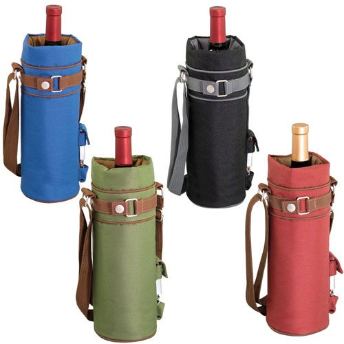 Picnic Time Wine Sack Wine Duffel With Carry Strap And Corkscrew (Olive Green)