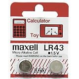 Maxell Battery LR 43 1.5, 2 pack